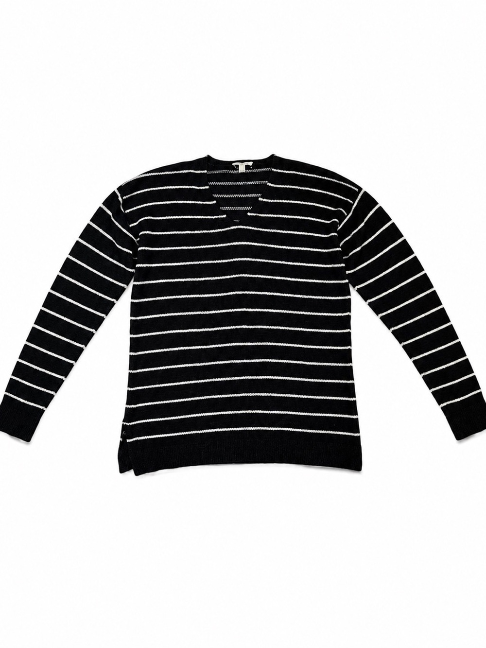 Eileen Fisher Striped Organic Cotton Black White Stripe Sweater Size XS/S Petite